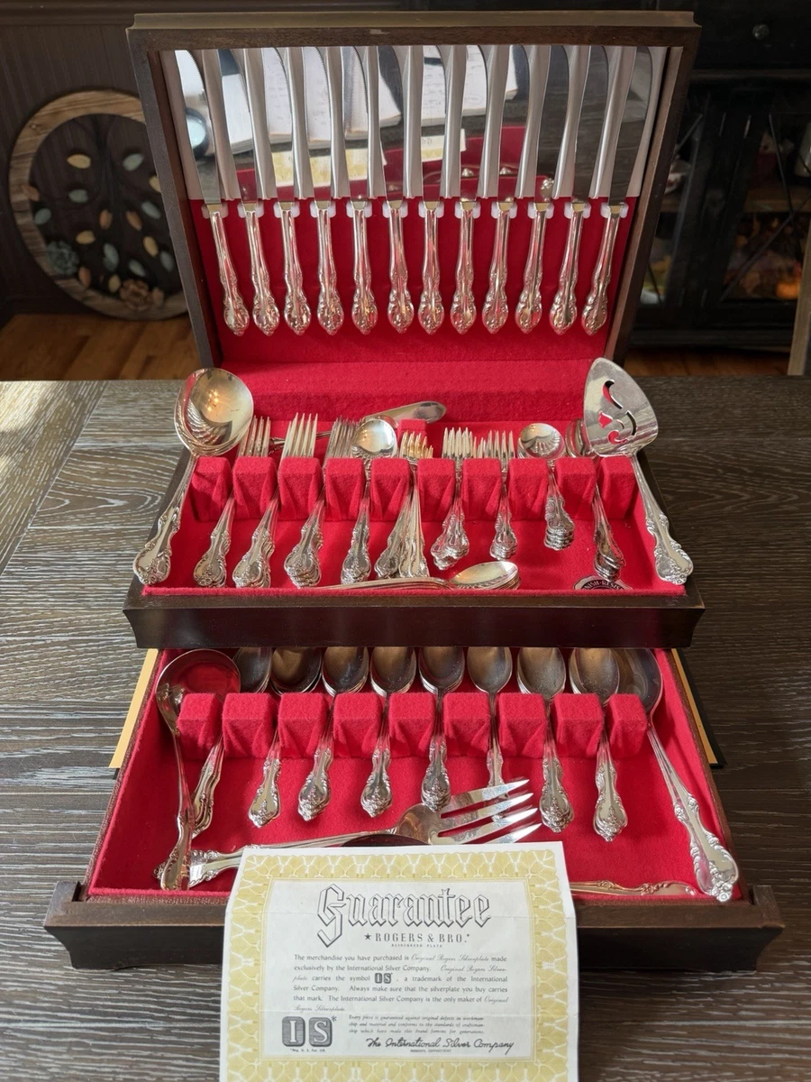 Rogers Bros Flatware-Set Antique US Silver-Plated Flatware for