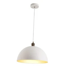 Modern Pendant Light, Industrial 15.74''in White and Gold 15.74"White and Gold
