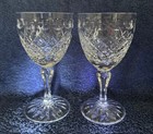 Pair of Vintage Royal Brierley Cut Crystal Wine Glasses Signed Engl. Lead Glass