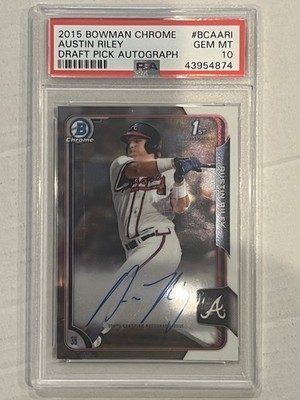 Topps 2015 Bowman Draft Chrome Austin Riley Auto RC 1st Bowman PSA 10 BCA-ARI