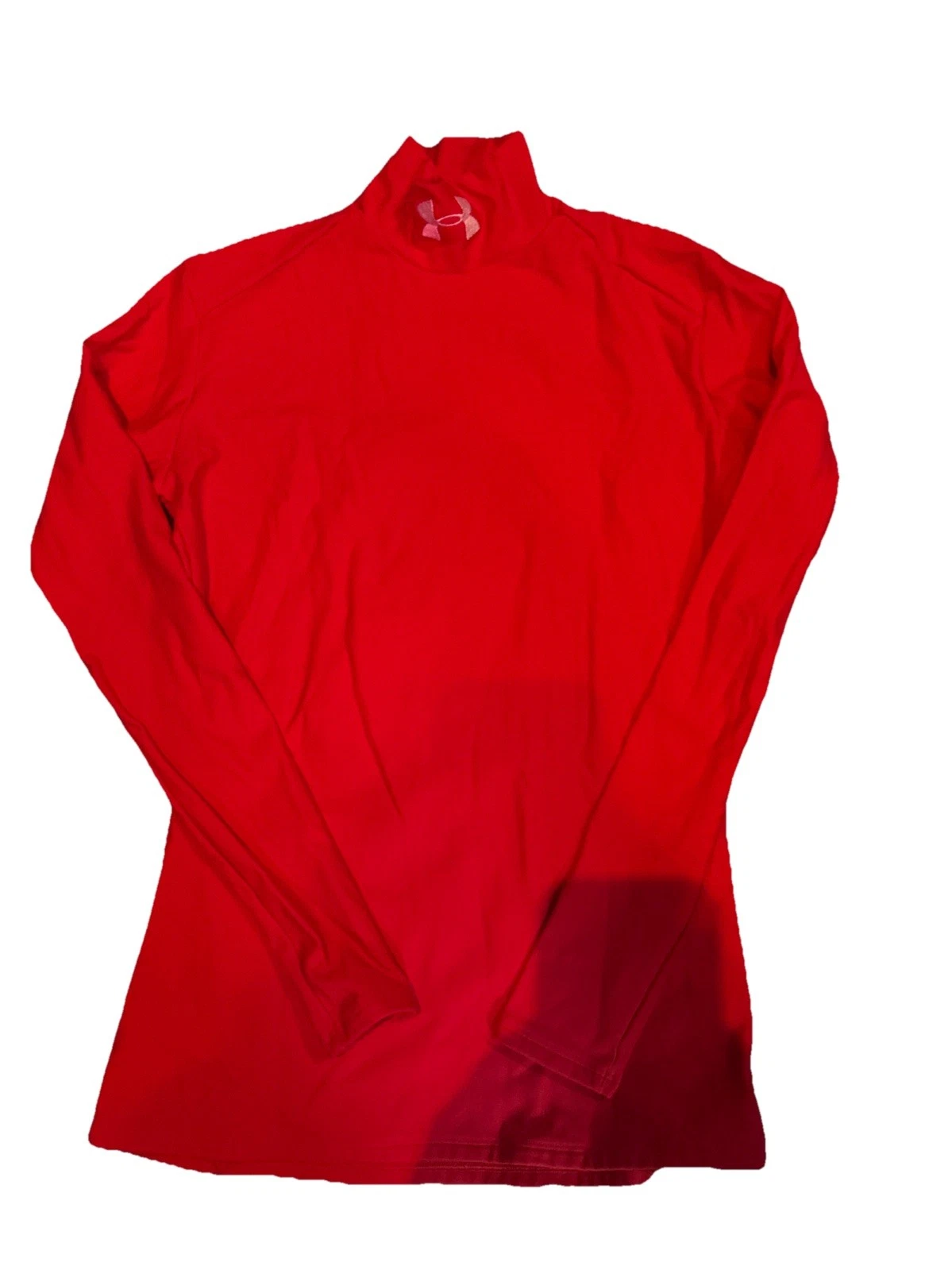 Under Armour Compression Cold Gear Mock Neck Shirt Mens L Red Base Layer...
