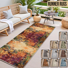 Long Hallway Runner Non Slip Door Mats Bedroom Rugs Kitchen Carpet Floor Mat UK