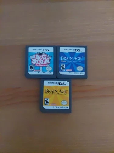 Nintendo DS Brain Age 1 and 2 Brain Academy Game Bundle Set Cartridge Only Lot