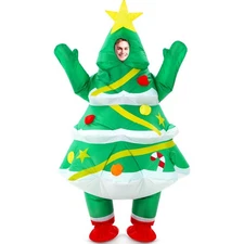 1 Pack Inflatable Christmas Tree Costume Funny Blow up Costume for Adults Inf...
