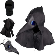 Halloween Plague Doctor Mask Steampunk Cosplay Costume Bird Beak Mask Long Beak