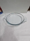 PYREX Pie Plate ENGLAND 1D Glass Rimmed 8 Inch With A Light Blue Tint