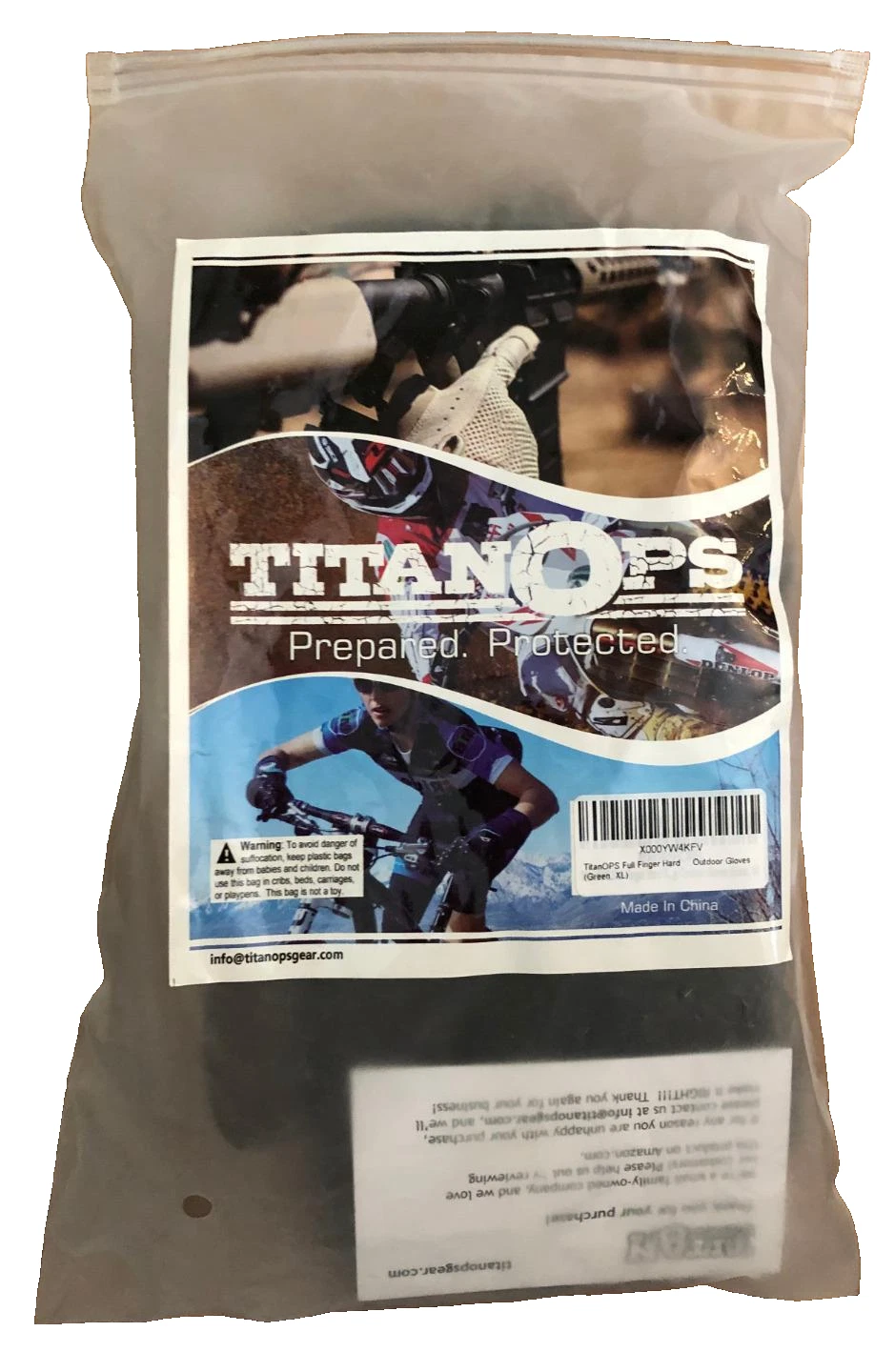 TitanOPS Full Finger Hard Knuckle Outdoor Tactical Hunting Gloves Green XL New