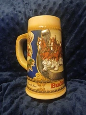 1986 Anheuser Busch Budweiser Clydesdales Horseshoe Beer Stein W. Germany 