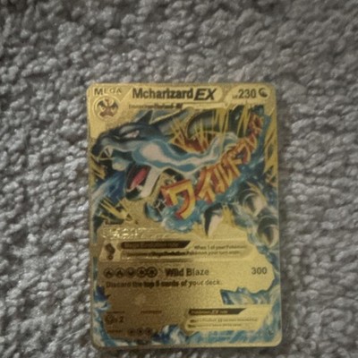 Pokémon Mcharizard EX Mega Evolution Gold Metal Card 230HP 300 Attack