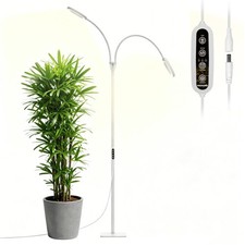 2-Head LED Grow Light for Indoor Plants Full Spectrum Plant Light with Stand 36W