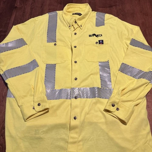 Tyndale Hi-Vis FR Shirt Mens 2XL IBEW NECA Arc Rated Flame Resistant Workwear - product listing photo