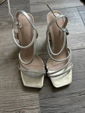 Top Moda Silver Platform Heels