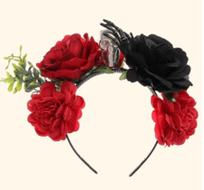Skull Flowers Headband