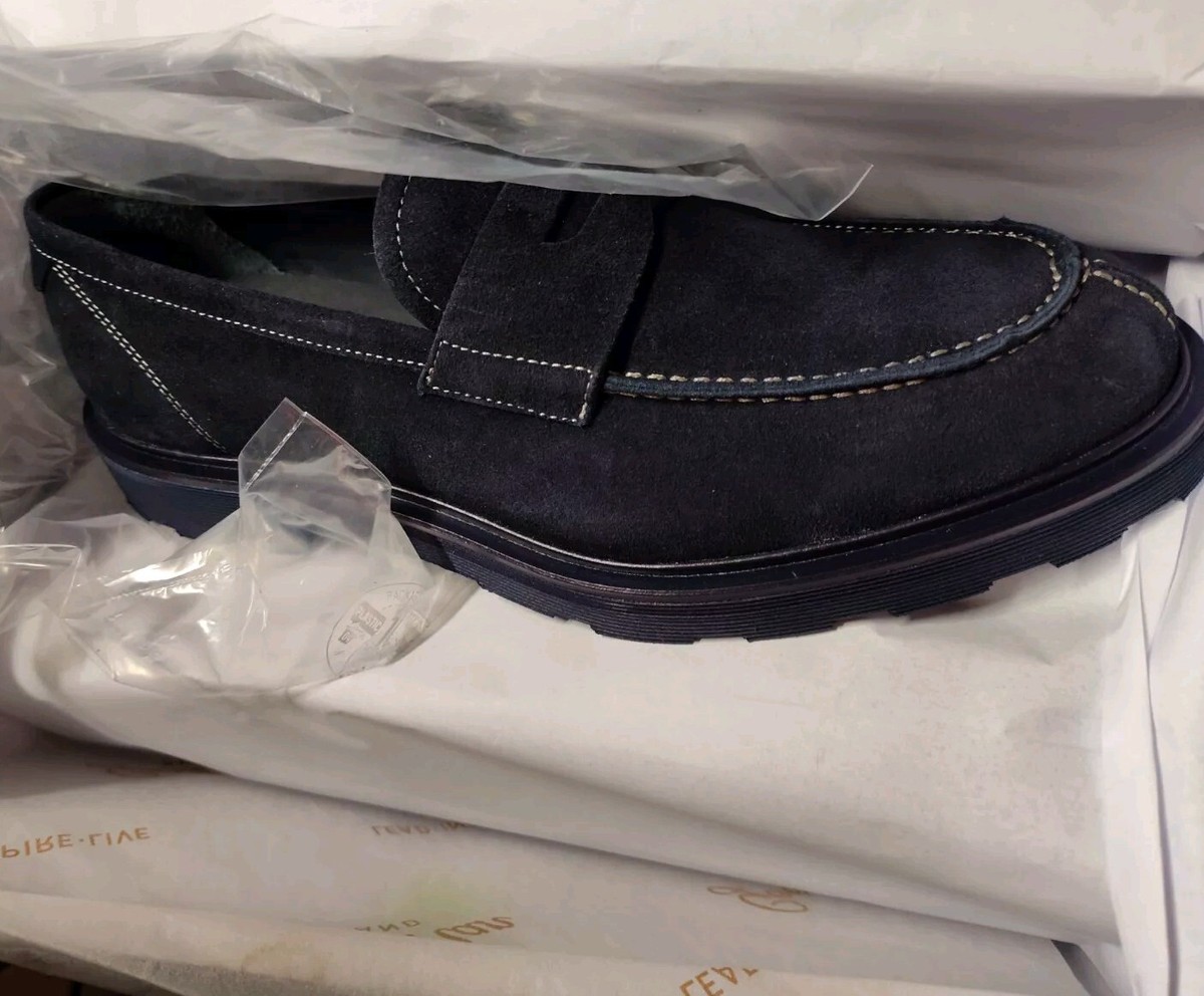 Goodman Brand Mens G956-21 Suede Navy Lexington Loafer Shoes  display picture 2