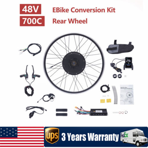 28"/29” Electric Bicycle Motor Conversion Kit Front/Rear Wheel E-Bike Hub w/ LCD