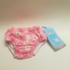 NEW Reusable Absorbent Swimsuit Diaper, Pink Floral, Size 12 months