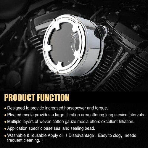 Air Cleaner Intake Filter For Harley M8 Softail Street Glide Road King 2017-2023 - Picture 7 of 10