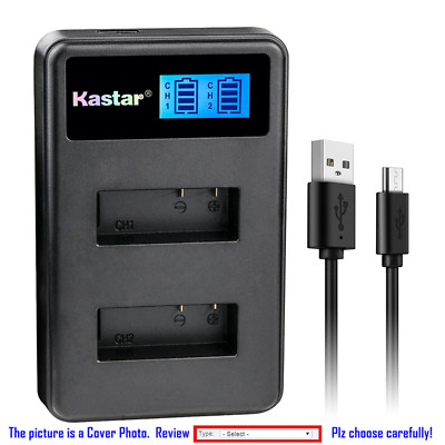 Kastar Battery LCD USB Dual Charger for Eken PG1050 & Evolveo MiniDVR DV Camera