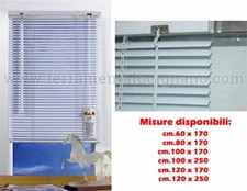 TENDA VENEZIANA BIANCA PARASOLE IN PVC LAMELLE ORIENTABILI MM.25 VARIE MISURE