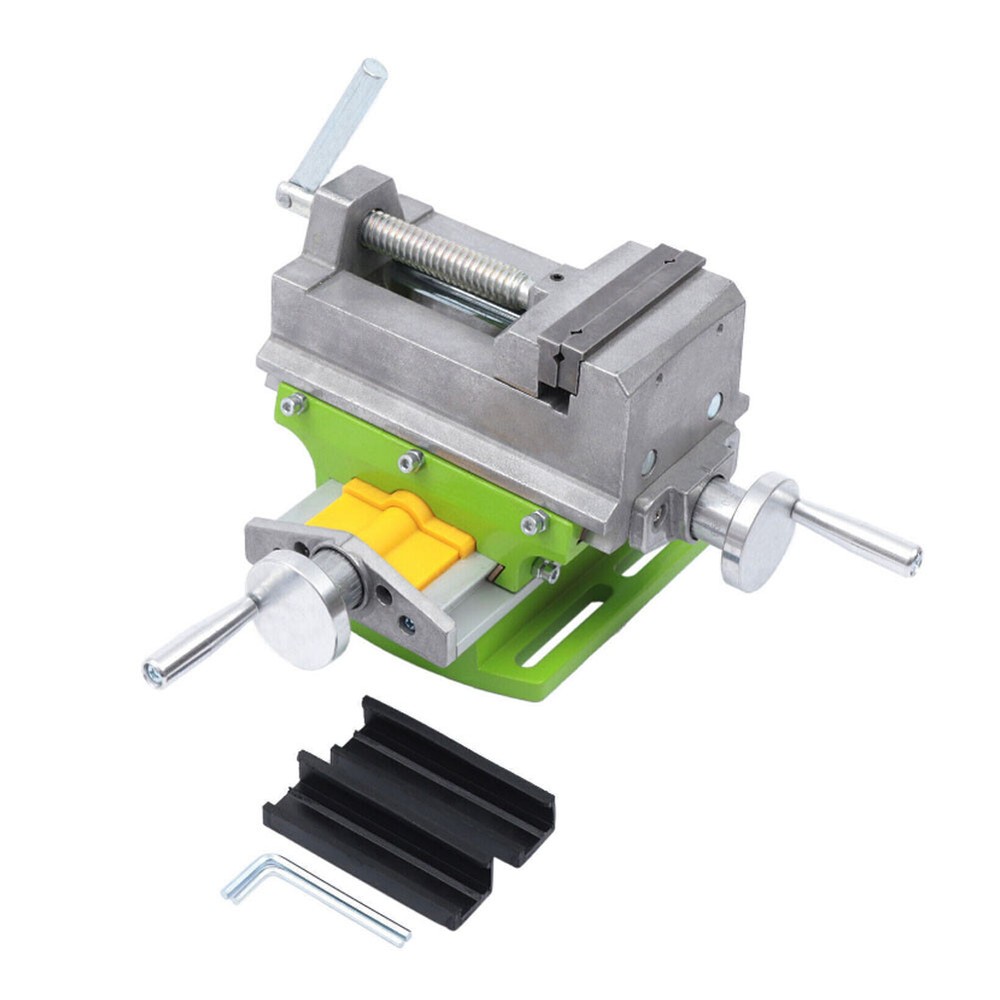 3 Inch Cross Slide Drill Press Vise, Aluminum Alloy Milling Vice Holder