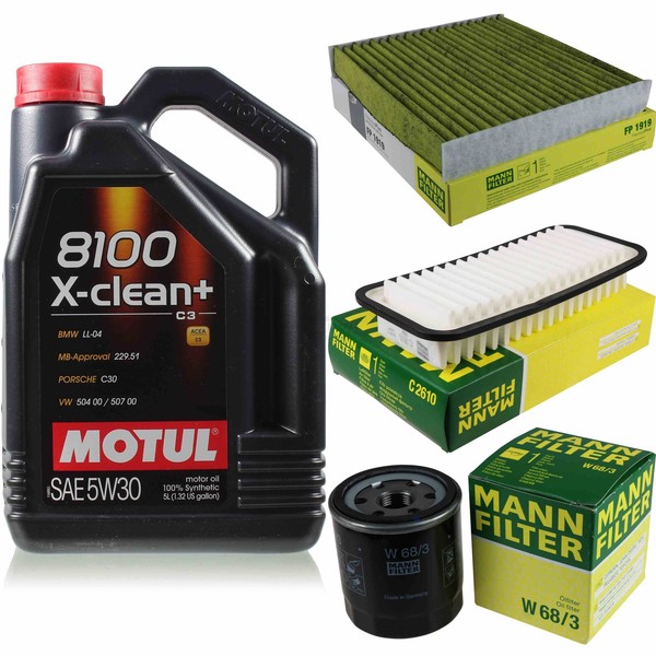 MANN-FILTER Inspektionspaket Motul 5L 5W-30 FüR Toyota Yaris 1.0 Vvt-I 1.3-image