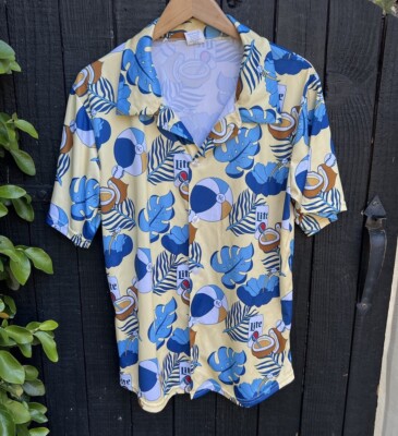 Kansas City Royals Miller Lite Button Down Hawaiian Tropical Shirt