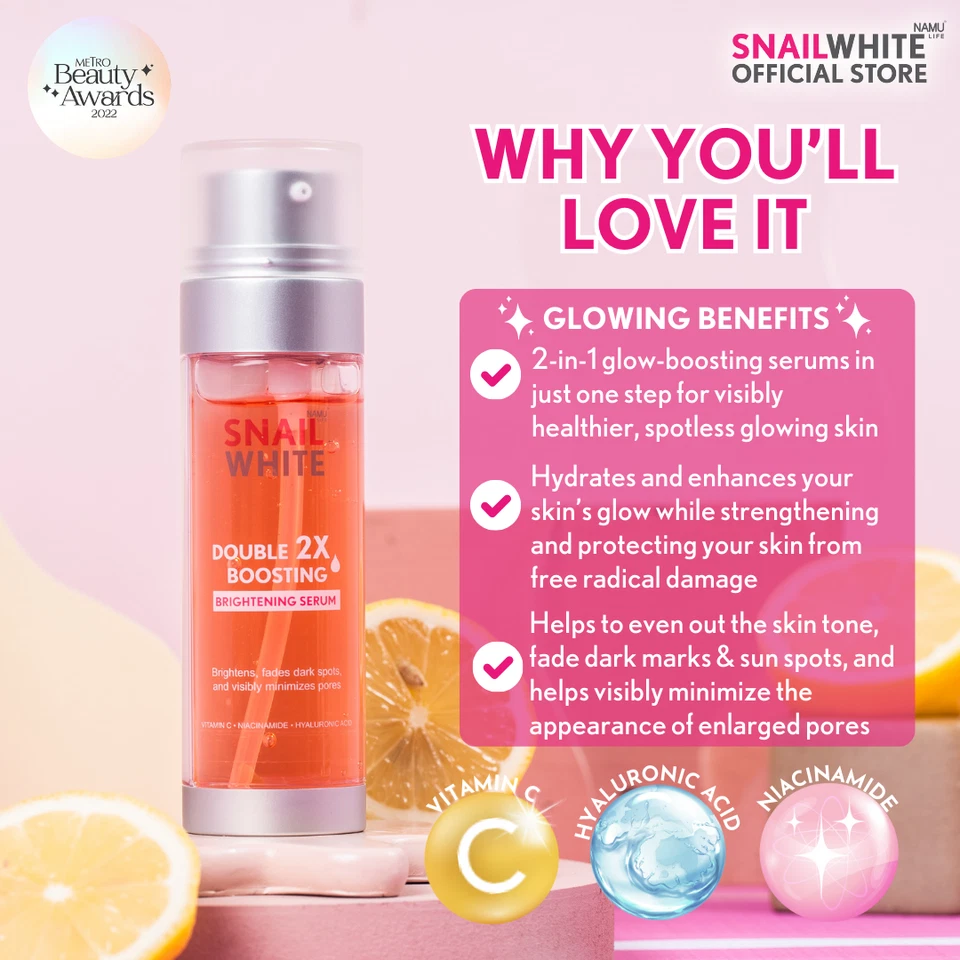 Sérum clareador Snailwhite Double Boosting branco caracol: pacote com 3 peças - Imagem 2 de 4