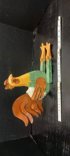 Vintage Primitive Farmhouse Distressed Wood & Tin Rooster Shelf Sitter... - Picture 7 of 7