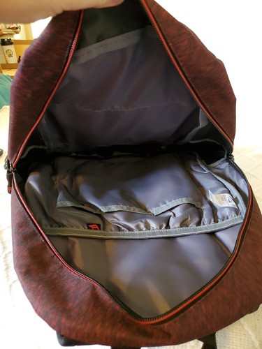 Fila Filatech Black Red School Bookbag Backpack w Pockets Multiple Compartments - Picture 7 of 9