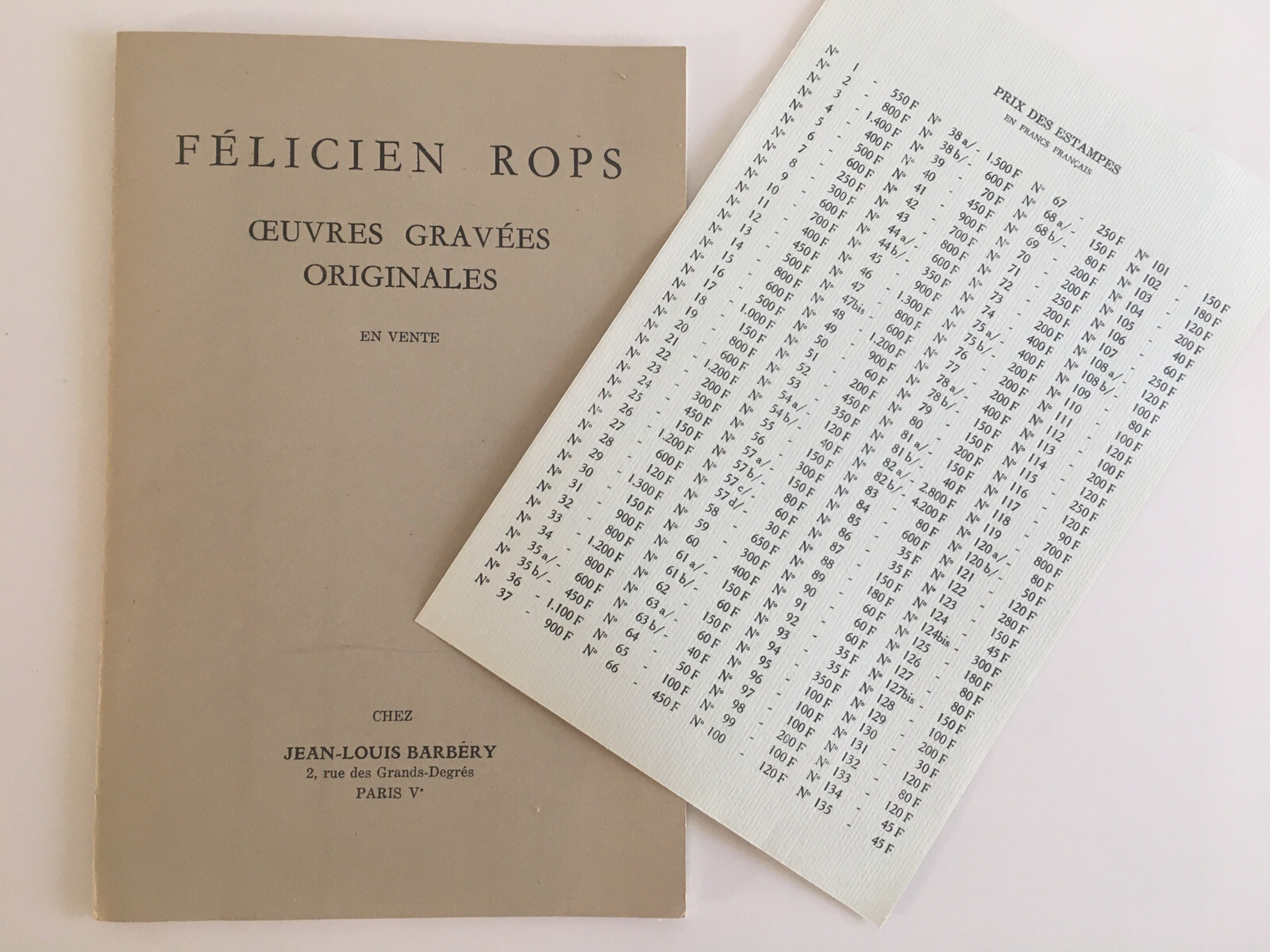 Catálogo De Grabados Originales Félicien Rops De Jean-Louis Barbéry