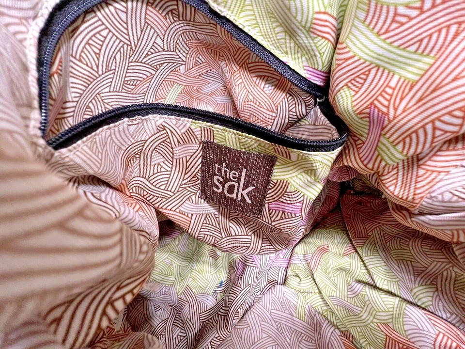 The Sak Venata Black Distressed Genuine Leather Boho Purse Shoulder Bag