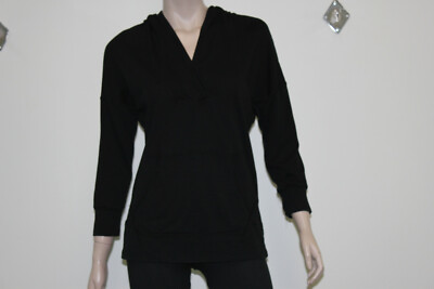 Aether Apparel Hoodie Black  Womens active sports top Cotton  Sz 2