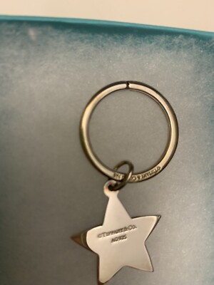 Tiffany & Co. Sterling Silver Star Key Ring - Pouch, Box And Card