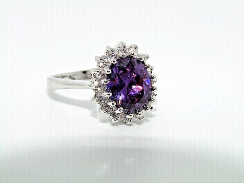 Huge choice of statement Amethyst dress cocktail rings in rich white gold plate - Picture 8 of 76