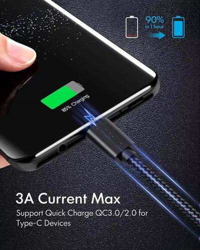 1/3 Pack 3/6/10Ft USB to Type-C Cable Fast Charger Charging Data Sync Cord LOT - Picture 61 of 86