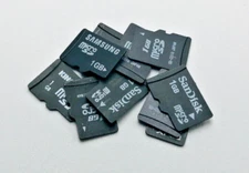 Lot of 10 - 1GB Mixed Brands MICRO SD Memory Cards (M-1 GB)