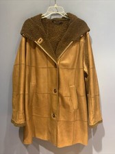 Womens 42 Leather Serpa Lined Coat, Christ Leathers,brown Buttery Soft