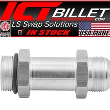 ICT Billet Extended length -16AN flare to -16AN Oring ORB Male Adapter Fitting