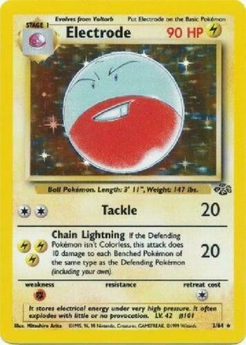 Pokemon Card Electrode 2/64 Jungle Set Holo Foil Rare EX