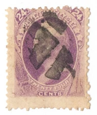 US Sc# 153 USED { 24c PURPLE SCOTT } FANCY CANCEL BEAUTY FROM 1870 CV$ 210.00