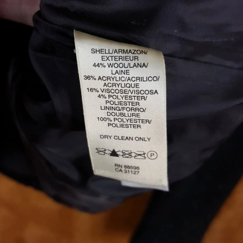 Chaqueta DKNY Mujer Pequeña Negra Moto Mezcla Lana Plateada Brillante Cremallera Elegante Foto 4 de 4