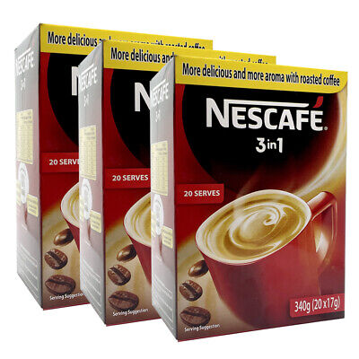 Buy 60pc Nescafe 3 In 1 Creamer/Sugar/Instant Ground Coffee Mixes Sachets/Packs 17g