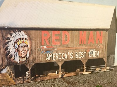 red barn tobacco Vintage Man ads on Michigan barns HO Scale RED MAN TOBACCO