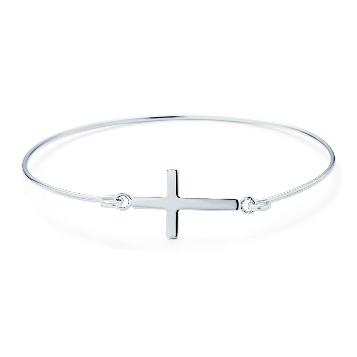 Sideways cross cheap bangle bracelet