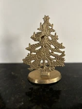 Vintage Solid Brass Decorative Christmas Tree Tapered Candle Holder 6” Jainson