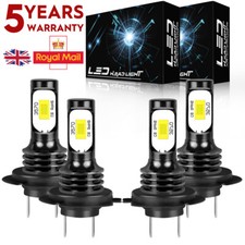 4x H7 Xenon White LED Headlight Bulbs 100w 12v Upgrade LED 499 Full Dipped 477