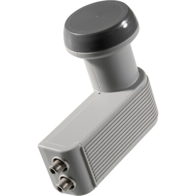 Schwaiger FLS992 031 | Universal Twin LNB 40mm Feed hellgrau inkl. Wetterschutz