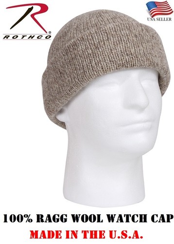 100 % Wool Knit Ragg Wool Watch Cap 