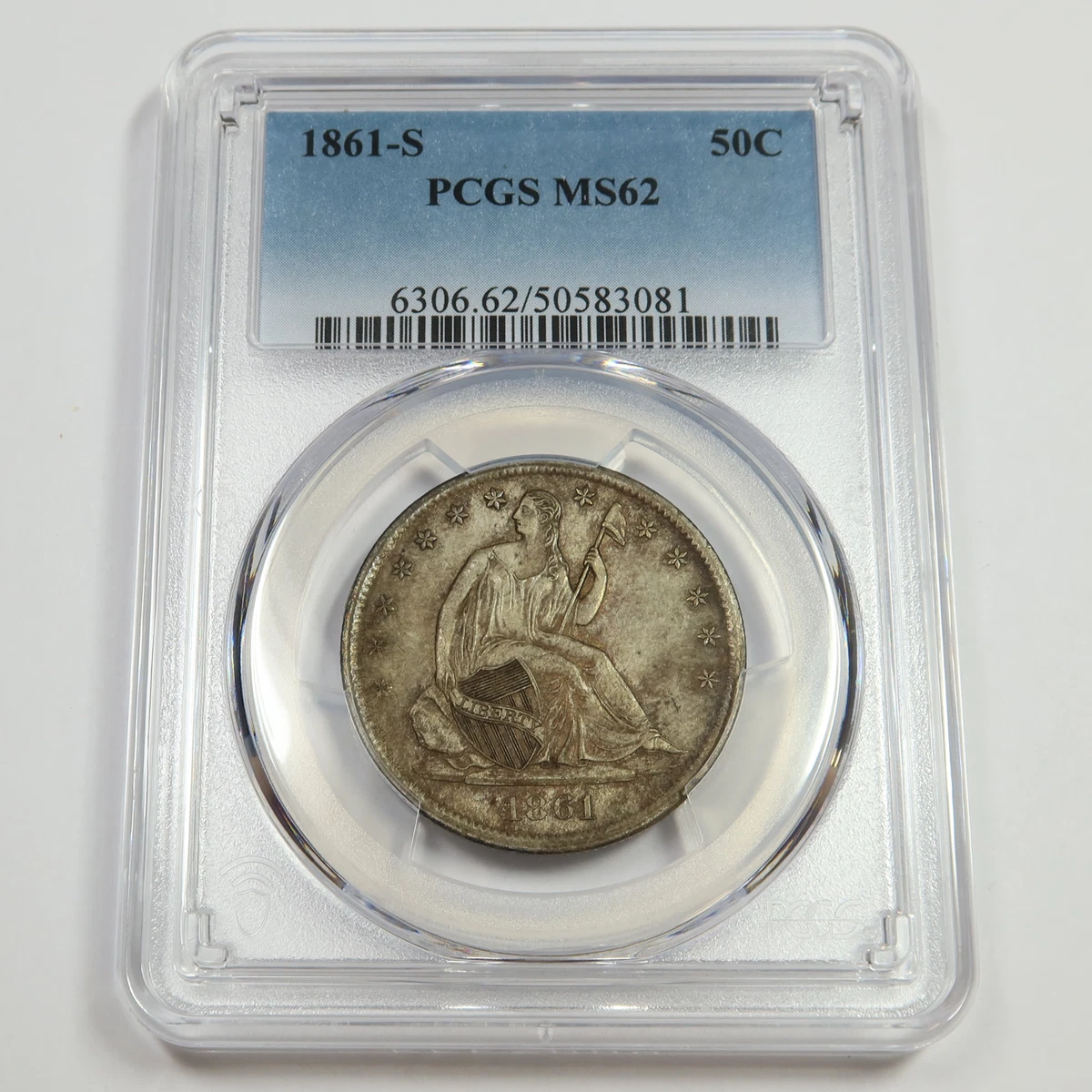 MS 62 Graded Seated Liberty US Half Dollars (1839-1891) for sale