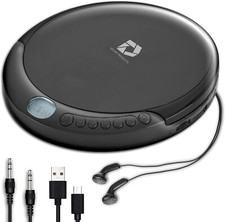 CD Player Portable with 60 Second Anti Skip, Stereo Earbuds, Includes Aux in ...